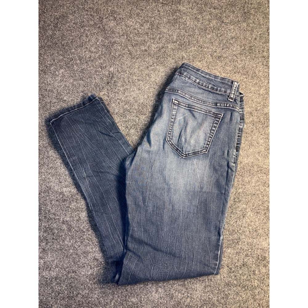 City Streets Skinny Leg Jeans Women's 9 Blue Denim Faded Wash Streetwear Grunge